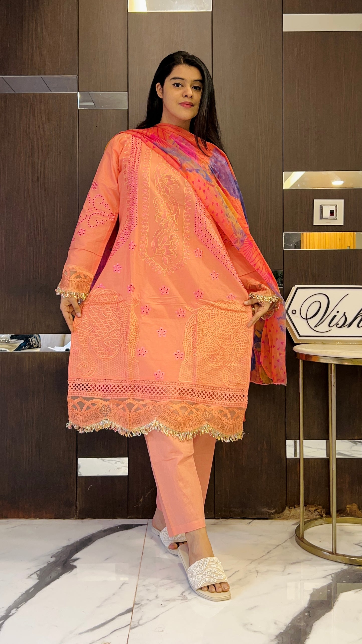 Zeenat Pakistani Cutwork Lawn Suit 10