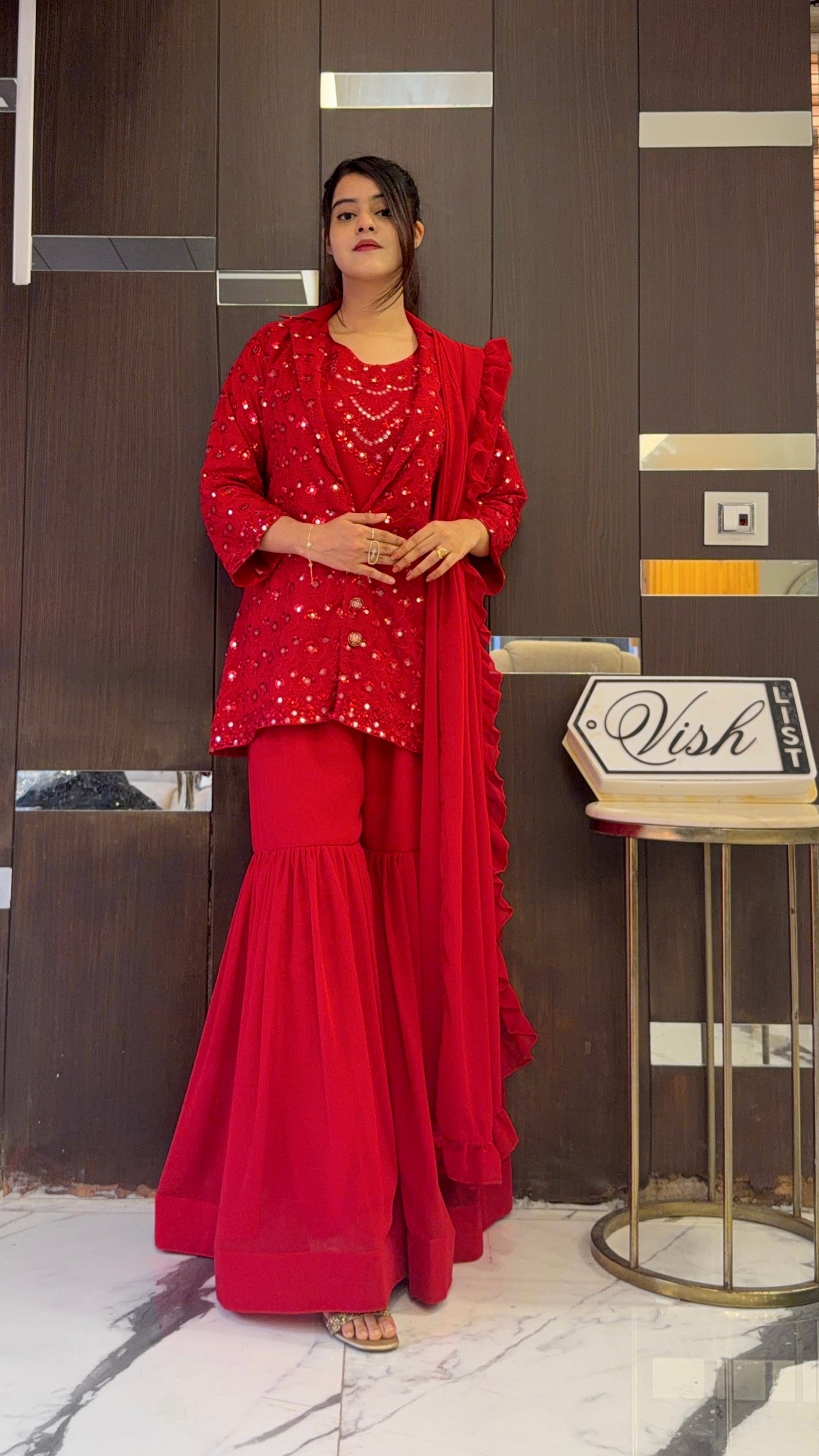 Rasha Mirror Work Gharara Set 01