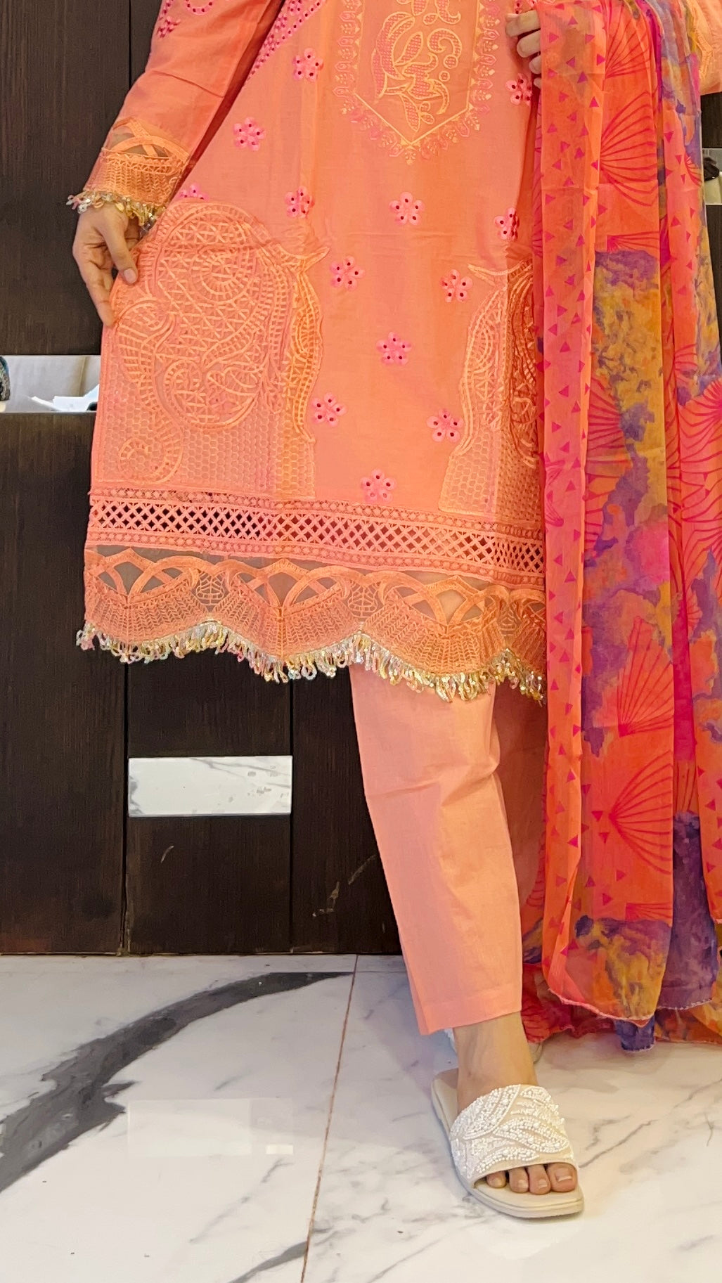 Zeenat Pakistani Cutwork Lawn Suit 10