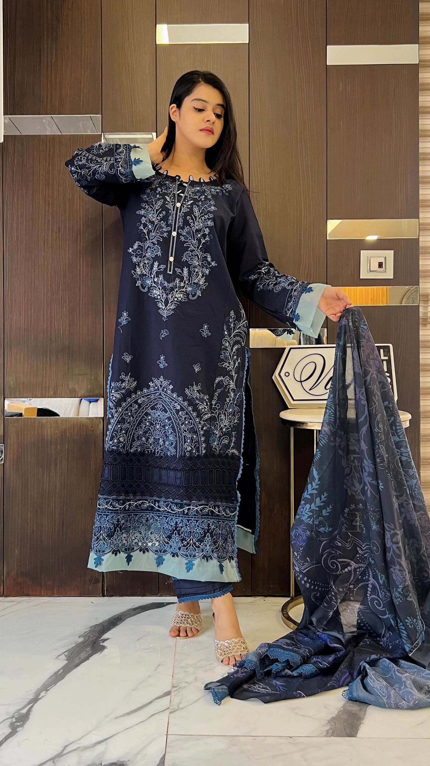 Hania Cutwork Pakistani Lawn Set 03