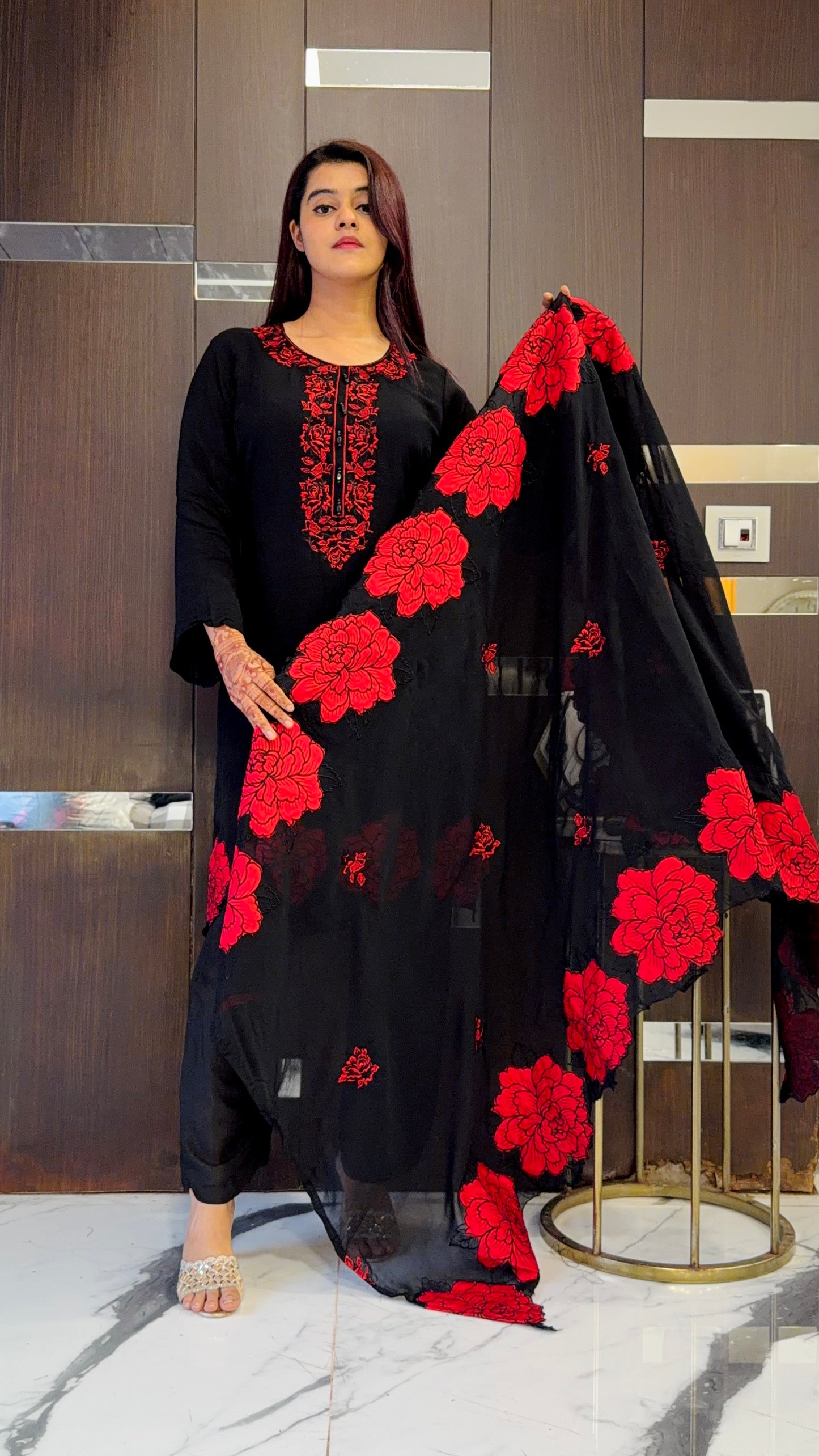 Zia Pakistani Formal Set 01 (Black)