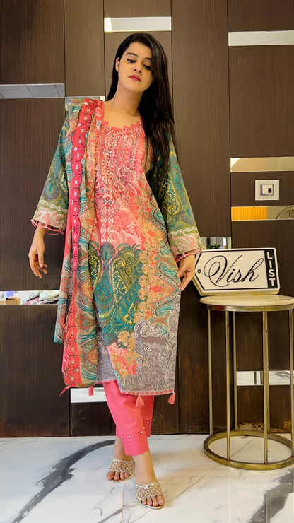Nida Pakistani Lawn Set 23