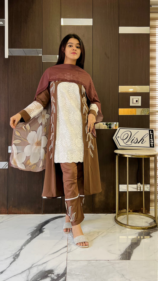 Designer Tunic Set (Brown)