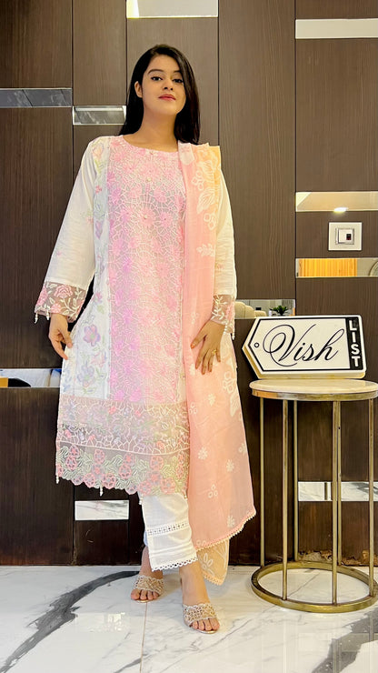 Hania Cutwork Pakistani Lawn Set 06