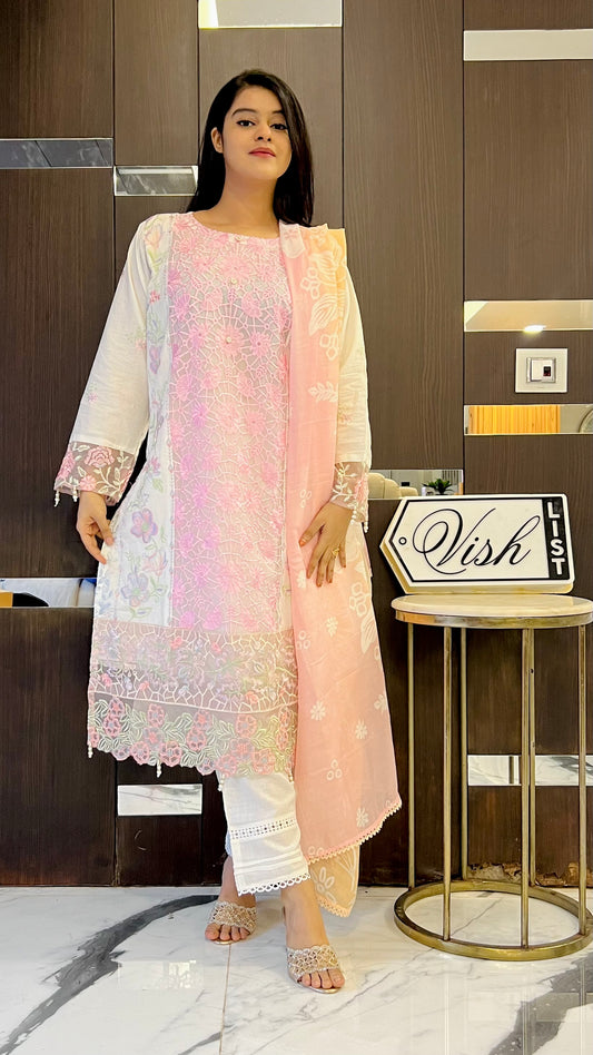 Hania Cutwork Pakistani Lawn Set 06