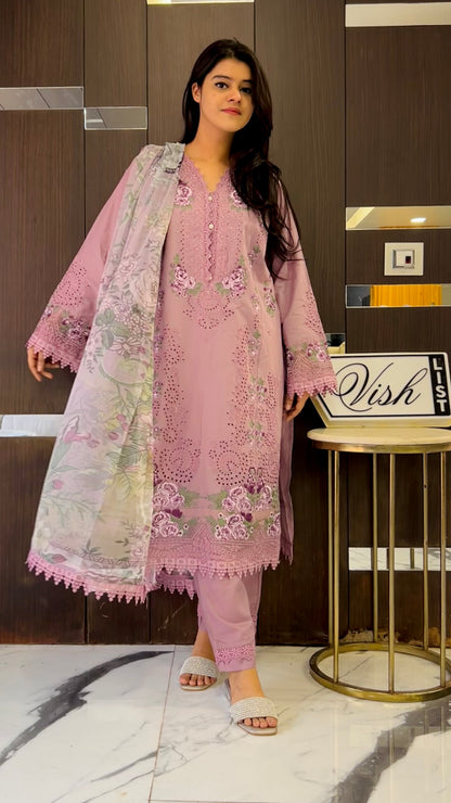 Hania Pakistani Luxe Lawn Set 02