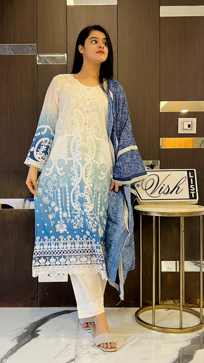 Hania Cutwork Pakistani Lawn Set 07