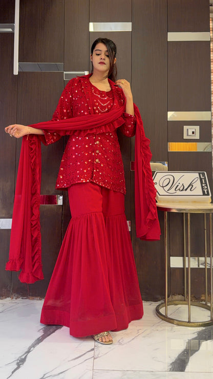 Rasha Mirror Work Gharara Set 01