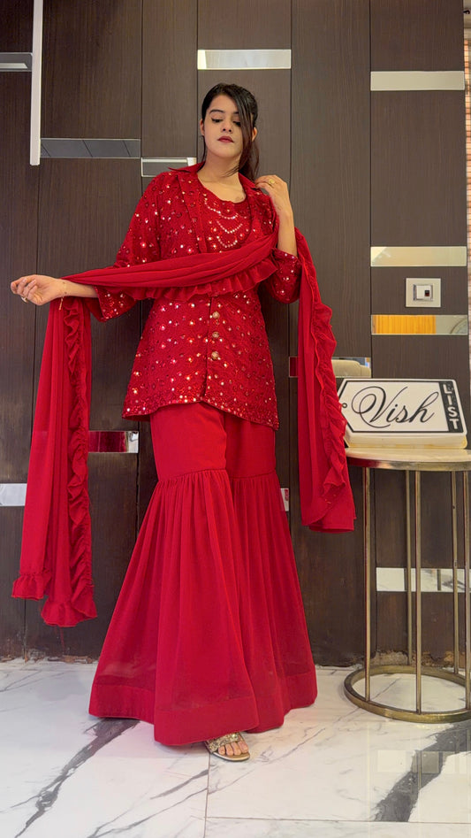 Rasha Mirror Work Gharara Set 01