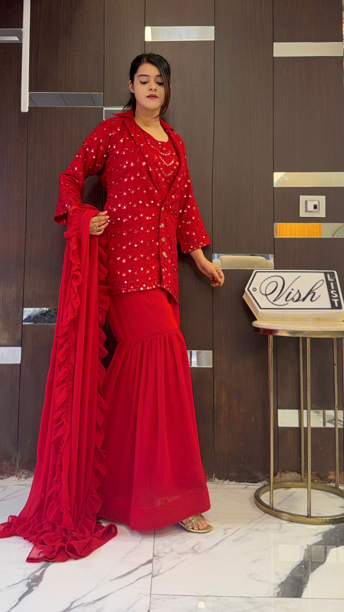 Rasha Mirror Work Gharara Set 01