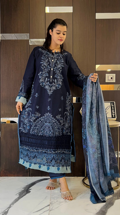 Hania Cutwork Pakistani Lawn Set 03