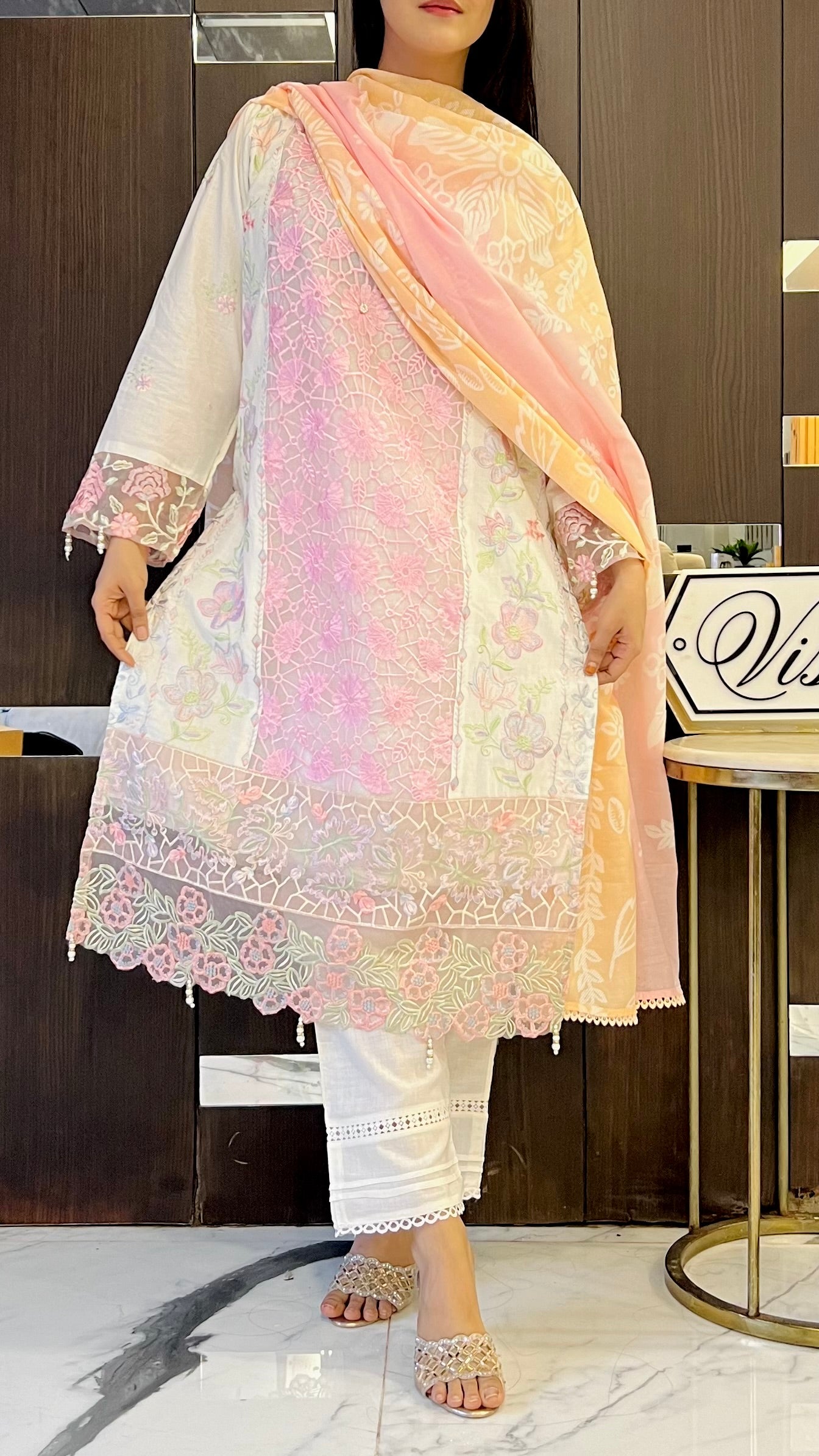 Hania Cutwork Pakistani Lawn Set 06