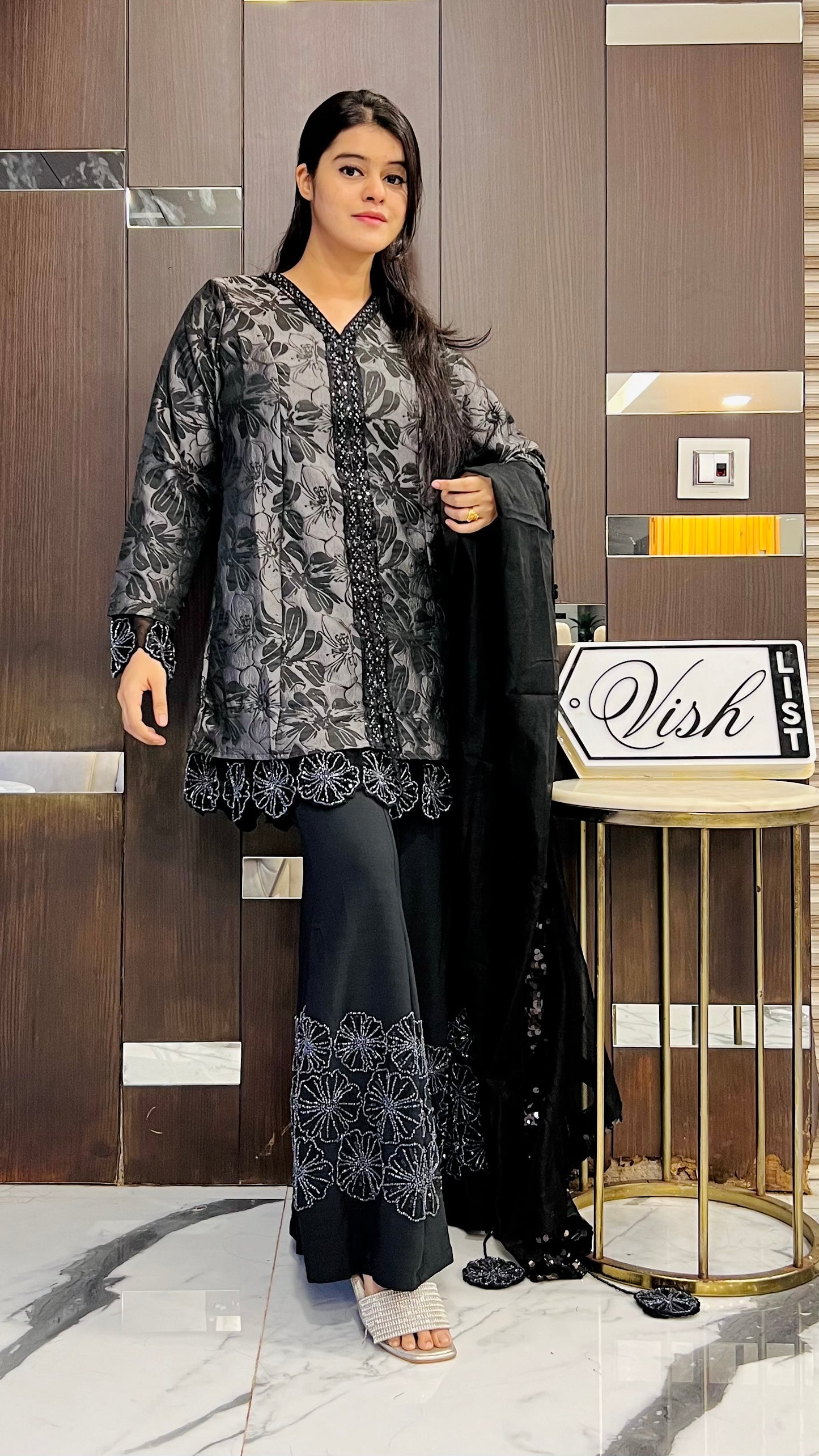 Zehra Luxe Gharara Set 02 (Grey)