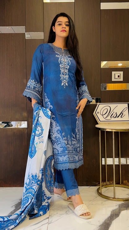 Zeenat Pakistani Muslin Suit 04