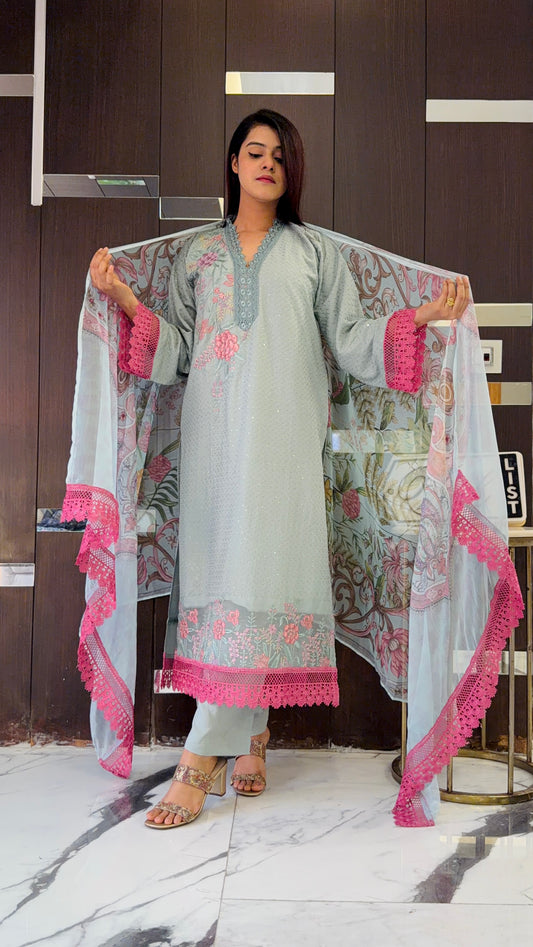 Jazmin Pakistani Luxe Lawn Set 01