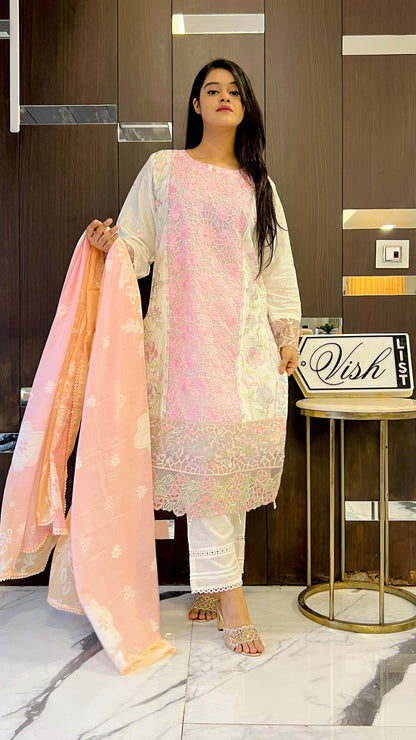 Hania Cutwork Pakistani Lawn Set 06