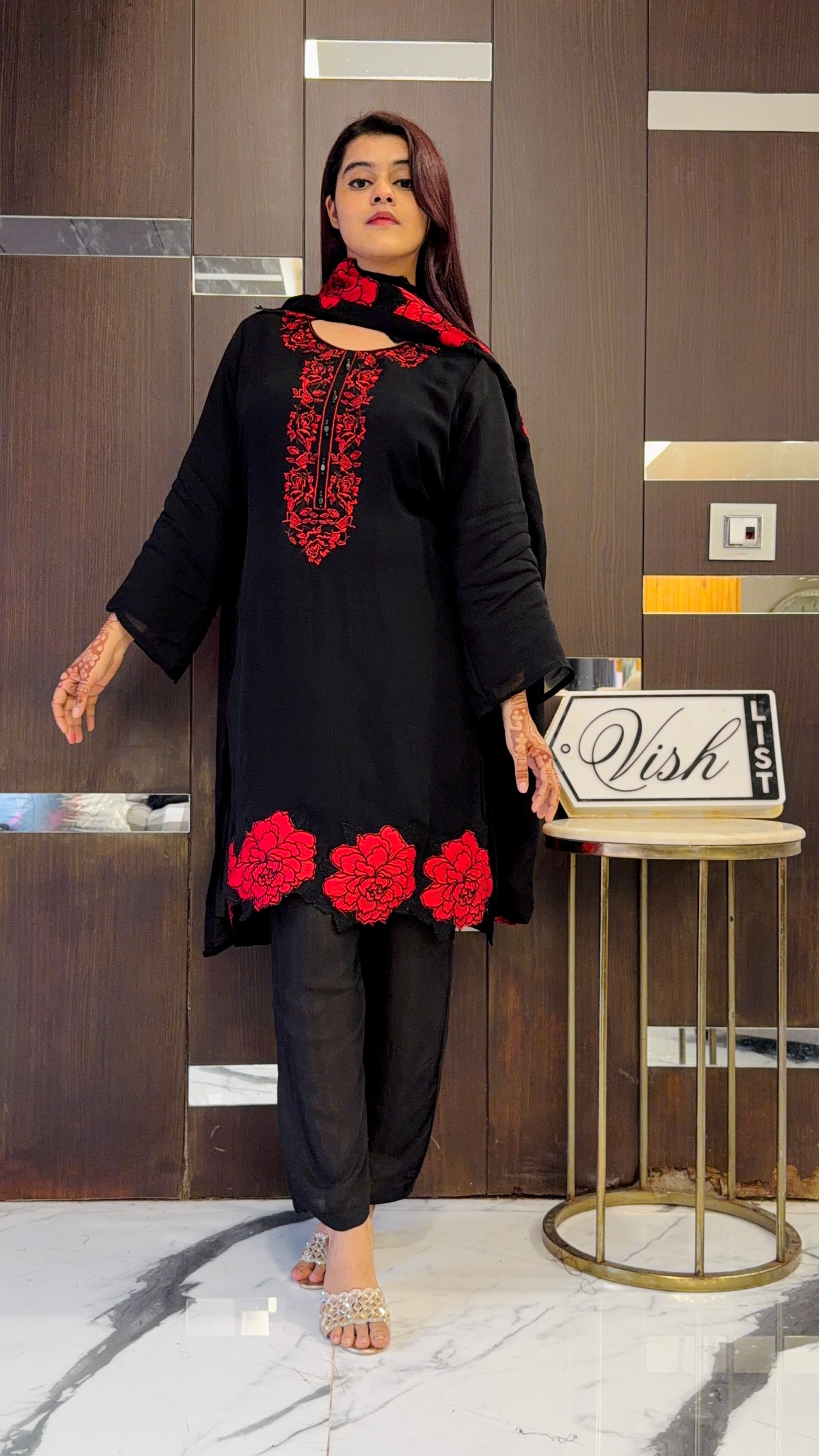 Zia Pakistani Formal Set 01 (Black)