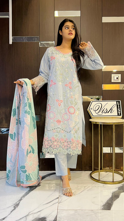 Hania Cutwork Pakistani Lawn Set 08
