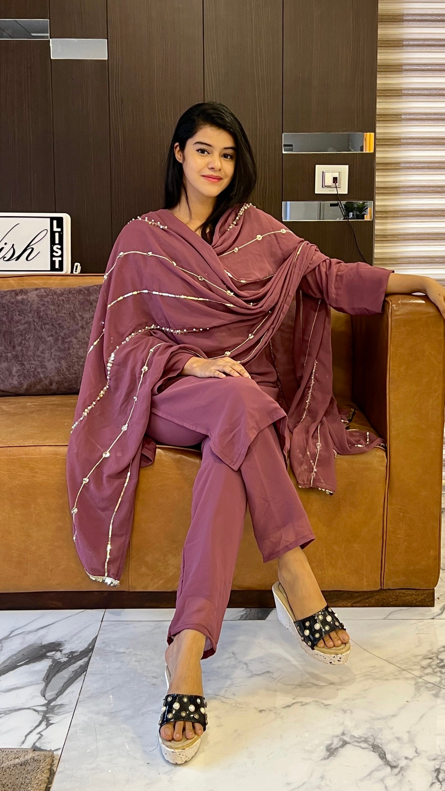 Georgette Solid Kurta Set