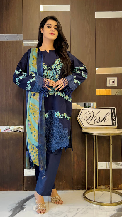 Nida Pakistani Cutwork Lawn Set 24