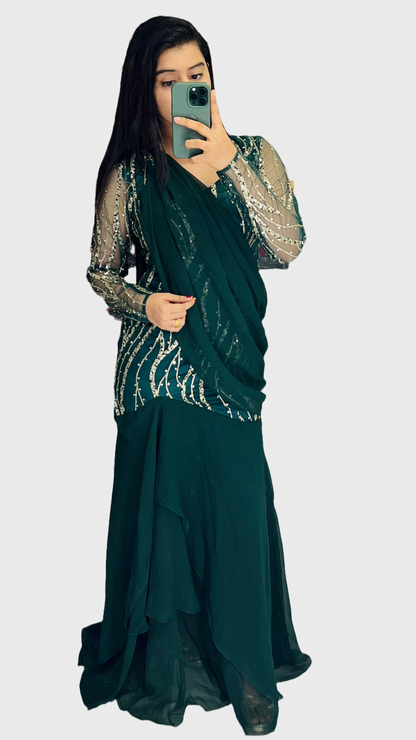 Embroidered Evening Gown