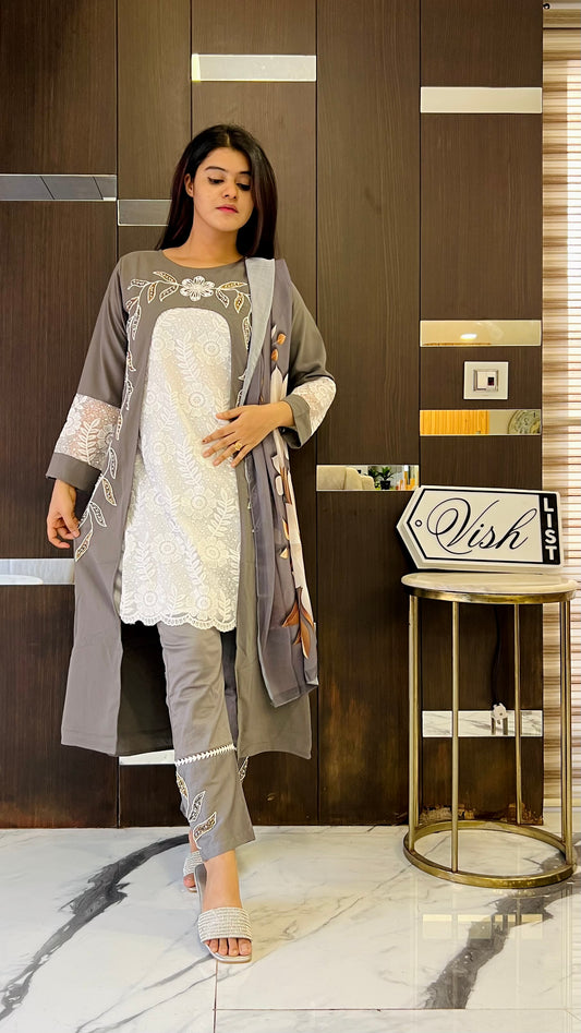 Designer Tunic Set (Grey)