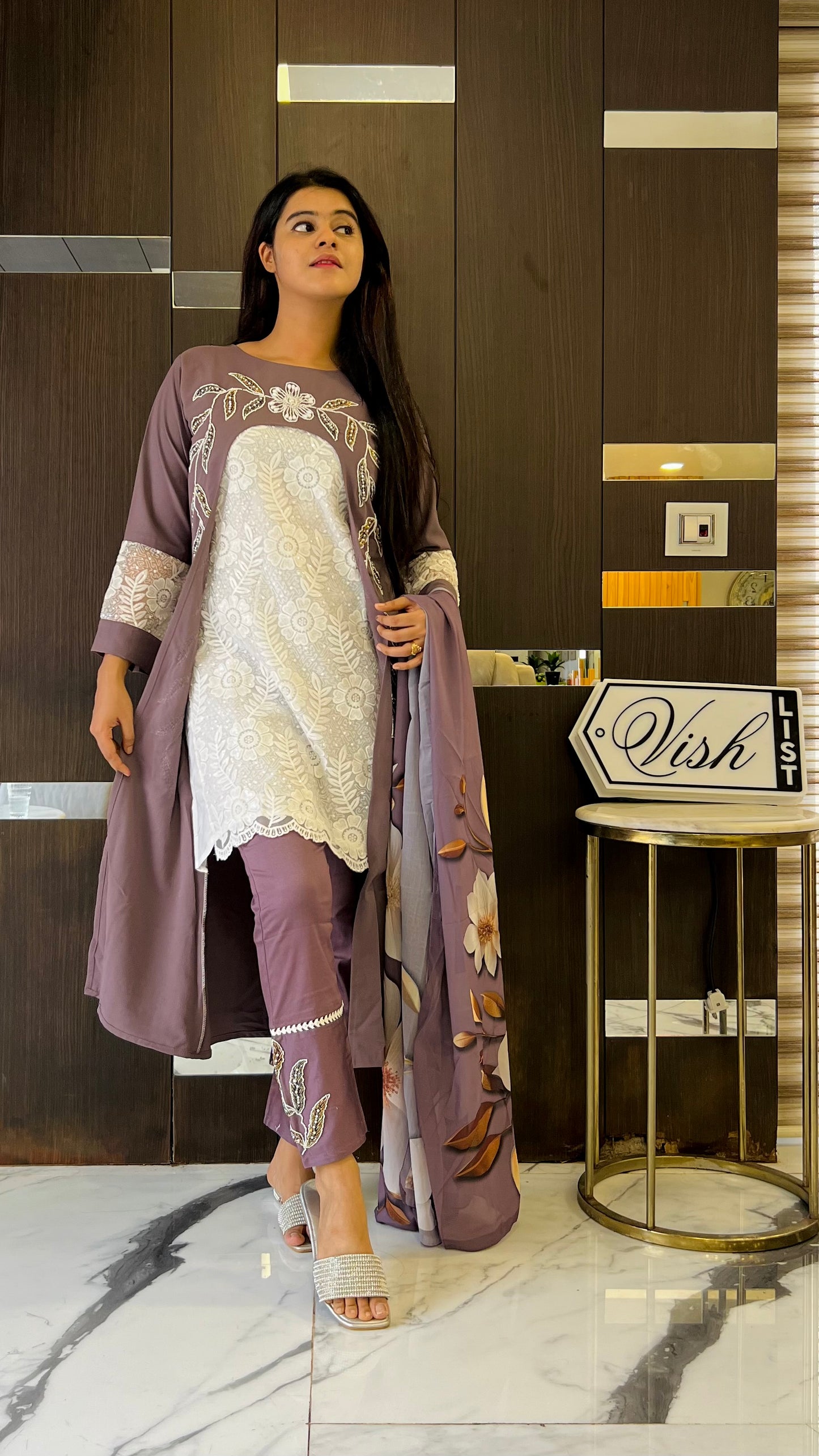 Designer Tunic Set (Purple)