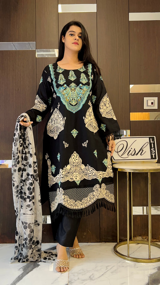 Nida Pakistani Cutwork Lawn Set 27