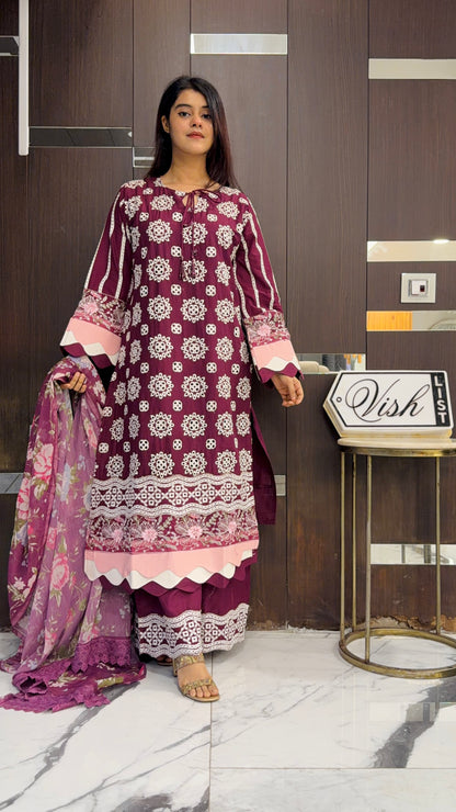 Raha Pakistani Luxe Lawn Set 12